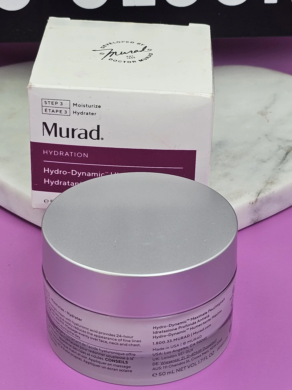 Murad Moisture Cream White Jar with Purple Label
